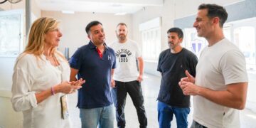 JULIÁN ÁLVAREZ SUPERVISÓ LAS OBRAS EN EL CLUB CUVA DE LANÚS OESTE