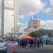 Cortan Hipólito Irigoyen, frente a la municipalidad de Lanús.