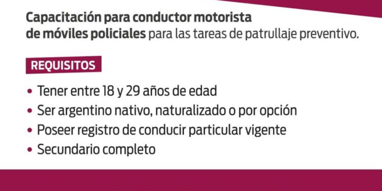 LANÚS: CONVOCATORIA PARA CAPACITARSE COMO CONDUCTOR DE MÓVILES POLICIALES