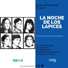 Lanús Gobierno recordará la Noche de los Lápices en el Paseo de la Memoria 