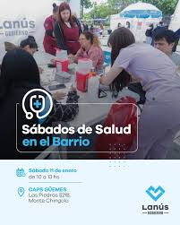 Lanús Gobierno realizará un nuevo operativo de Sábados de Salud en el Barrio en Monte Chingolo