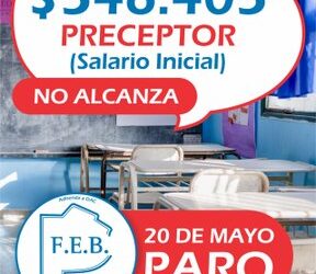Docentes: la FEB ratifica el paro y el Gobierno advierte que descontará el día
