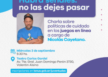 Lanús Gobierno ofrecerá una charla gratuita sobre juegos en línea a cargo de Nicolás Cayetano