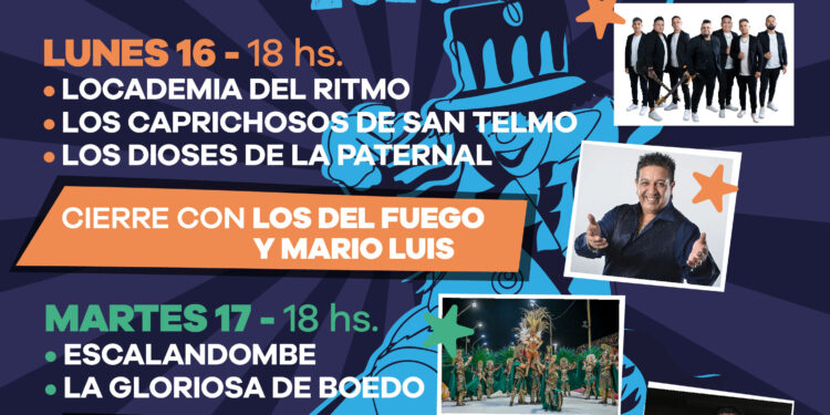 LANÚS GOBIERNO CELEBRARÁ LOS CARNAVALES 2026 CON LOS SHOWS DE MARIO LUIS, LOS DEL FUEGO, MARÍ MARÍ Y ROMÁN EL ORIGINAL