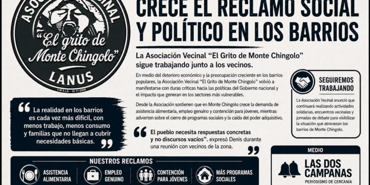 Monte Chingolo: crece el reclamo social y político desde la agrupación «El Grito de Monte Chingolo»