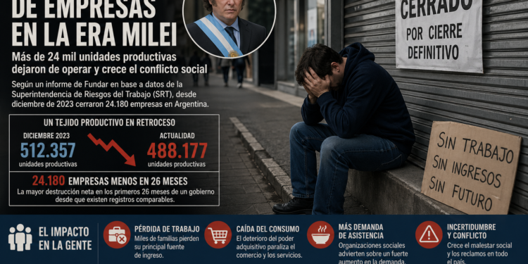 Cierre masivo de empresas en la era Milei: más de 24 mil unidades productivas dejaron de operar y crece el conflicto social