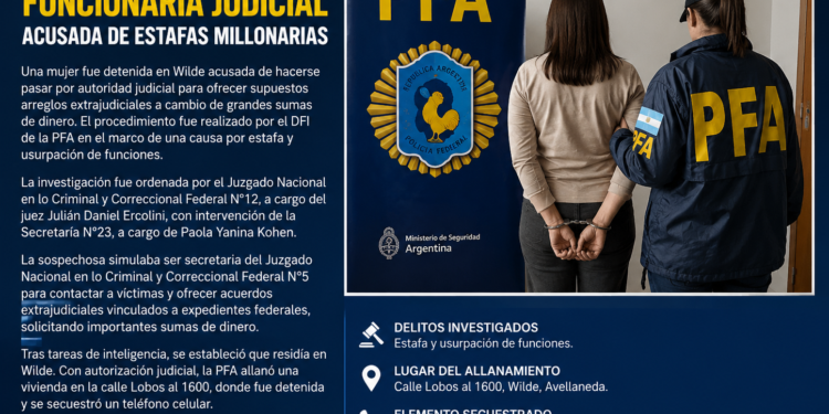 Cayó en Wilde una falsa funcionaria judicial acusada de estafas millonarias