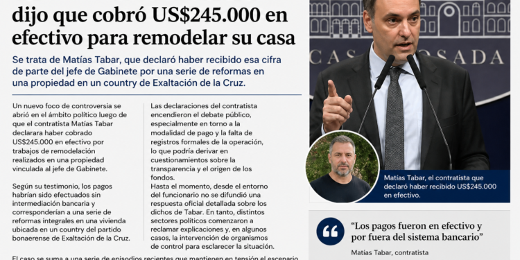 Polémica por presunta obra privada: un contratista afirma haber cobrado US$245.000 en efectivo