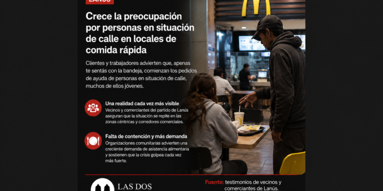 Crece la preocupación por personas en situación de calle en locales de comida rápida de Lanús