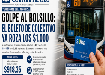 Golpe al bolsillo: el boleto de colectivo ya roza los $1.000 en la Provincia