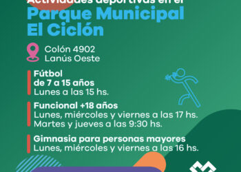 LANÚS GOBIERNO CONVOCA A LA CIUDADANÍA A PARTICIPAR DE LAS ACTIVIDADES DEPORTIVAS EN EL PARQUE MUNICIPAL EL CICLÓN
