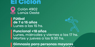 LANÚS GOBIERNO CONVOCA A LA CIUDADANÍA A PARTICIPAR DE LAS ACTIVIDADES DEPORTIVAS EN EL PARQUE MUNICIPAL EL CICLÓN