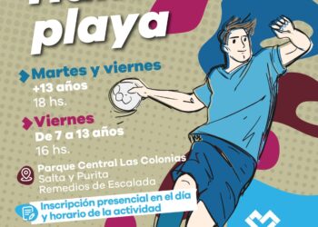 LANÚS GOBIERNO INVITA A PARTICIPAR DE LAS CLASES DE HANDBALL PLAYA EN EL PARQUE CENTRAL LAS COLONIAS