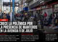 Crece el malestar de comerciantes de Lanús por la venta callejera en la Avenida 9 de Julio