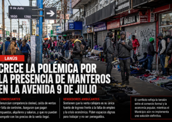 Crece el malestar de comerciantes de Lanús por la venta callejera en la Avenida 9 de Julio
