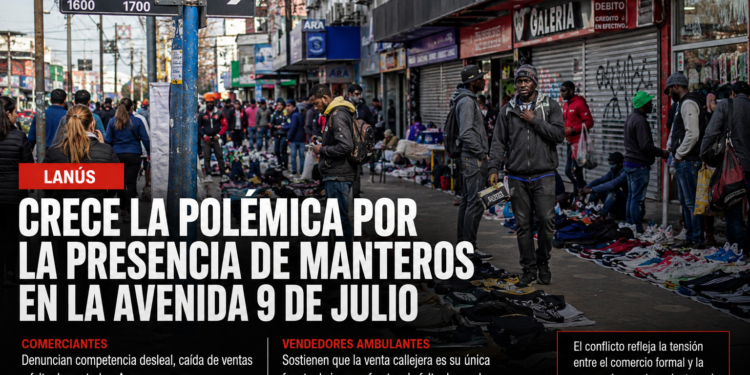 Crece el malestar de comerciantes de Lanús por la venta callejera en la Avenida 9 de Julio