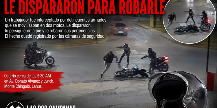 Violento asalto a un trabajador en Monte Chingolo: delincuentes armados le dispararon para robarle