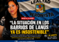 NOELIA CLAURE: “LA SITUACIÓN EN LOS BARRIOS DE LANÚS YA ES INSOSTENIBLE”