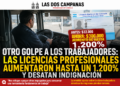 OTRO GOLPE A LOS TRABAJADORES: LAS LICENCIAS PROFESIONALES AUMENTARON HASTA UN 1.200% Y DESATAN INDIGNACIÓN