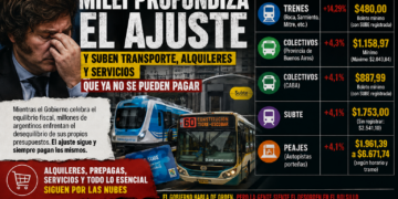 SEPTIEMBRE ARRANCA CON OTRO GOLPE AL BOLSILLO: MILEI PROFUNDIZA EL AJUSTE Y SUBEN TRANSPORTE, ALQUILERES Y SERVICIOS