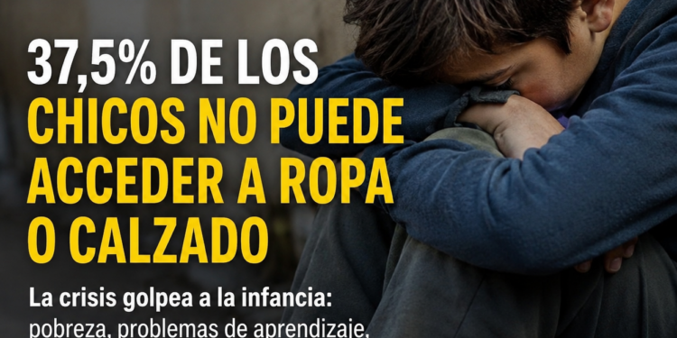 ARGENTINA QUE DUELE: CASI 4 DE CADA 10 CHICOS NO PUEDEN ACCEDER A ROPA Y CALZADO
