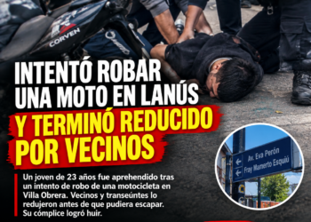 Intentó robar una moto en Lanús y terminó reducido por vecinos