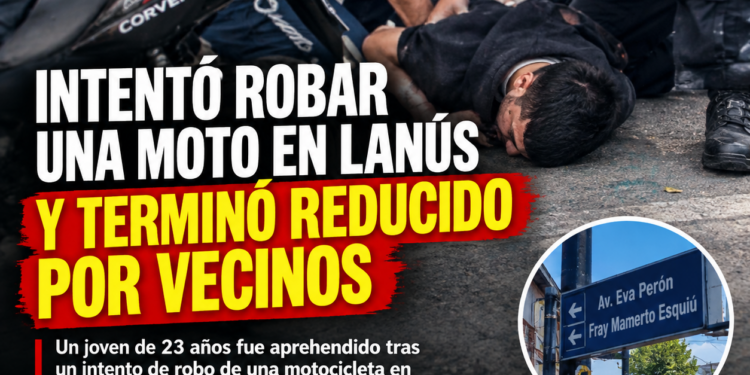 Intentó robar una moto en Lanús y terminó reducido por vecinos