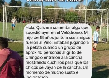 ¿QUÉ ESTÁ PASANDO EN EL VELÓDROMO DE LANÚS? JÓVENES AMENAZADOS CON CUCHILLOS Y NINGÚN POLICÍA A LA VISTA