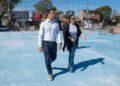 JULIÁN ÁLVAREZ RECORRIÓ LOS AVANCES DE LA OBRA DEL NUEVO POLIDEPORTIVO EN EL BARRIO LA MAQUINITA